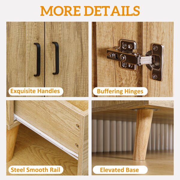 HOMCOM 2 Door Wardrobe, Modern Wardrobe with 2 Drawer and Hanging Rail for Bedroom, Natural Aosom UK