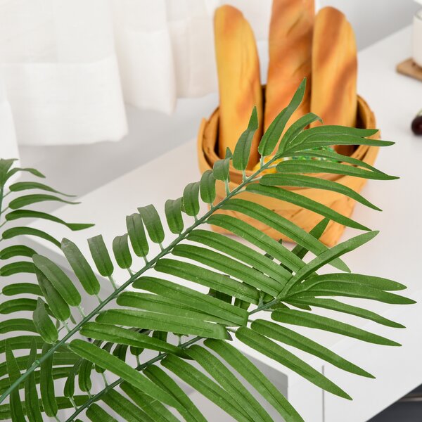 Outsunny Artificial Palm Tree in Pot, 2 Pack Fake Plants, Home Indoor Outdoor Decor, 125cm, Green Aosom UK