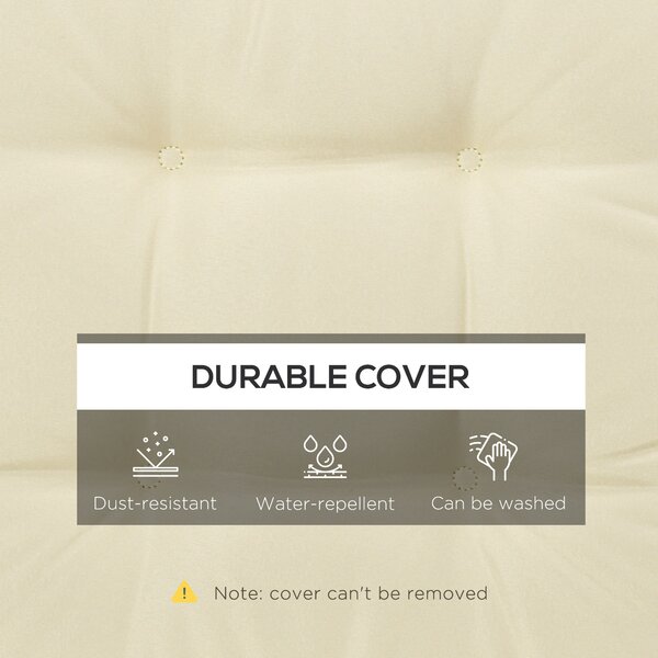 Outsunny Replacement Dining Chair Seat Pad, Garden Seat Cushion with Ties, 40 x 40cm, Cream White Aosom UK