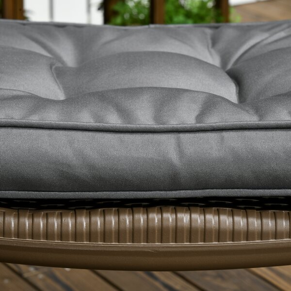 Outsunny Replacement Garden Seat Cushion, 40 x 40cm, Comfortable with Ties for Dining Chairs, Grey Aosom UK