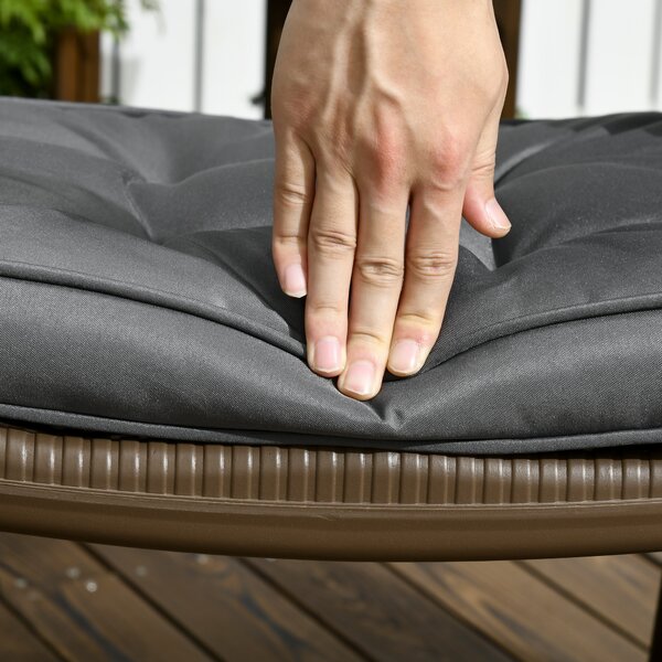 Outsunny Replacement Garden Seat Cushion, 40 x 40cm, Comfortable with Ties for Dining Chairs, Grey Aosom UK