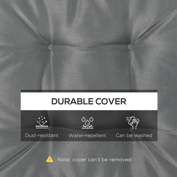 Outsunny Replacement Garden Seat Cushion, 40 x 40cm, Comfortable with Ties for Dining Chairs, Grey Aosom UK