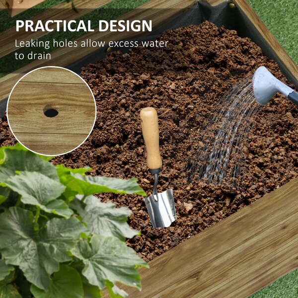 Outsunny 76 x 30 x 155cm Trellis Planter Box, Wooden Wheeled Planter for Climbing Plants & Vegetables, Natural Aosom UK
