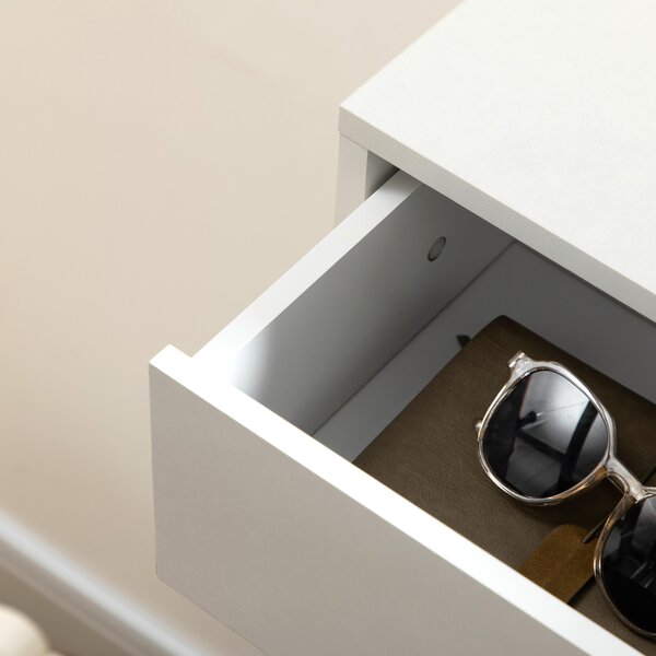 HOMCOM Modern Shoe Cabinet with Drawer and Adjustable Shelf, Hallway Shoe Cupboard Storage Organizer for 12 Pairs of Shoes, White Aosom UK