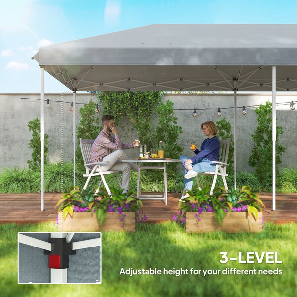 Outsunny 6x3m Pop Up Gazebo, Wedding Tent w/ 6 Mesh Walls & Carry Bag, Grey Aosom UK