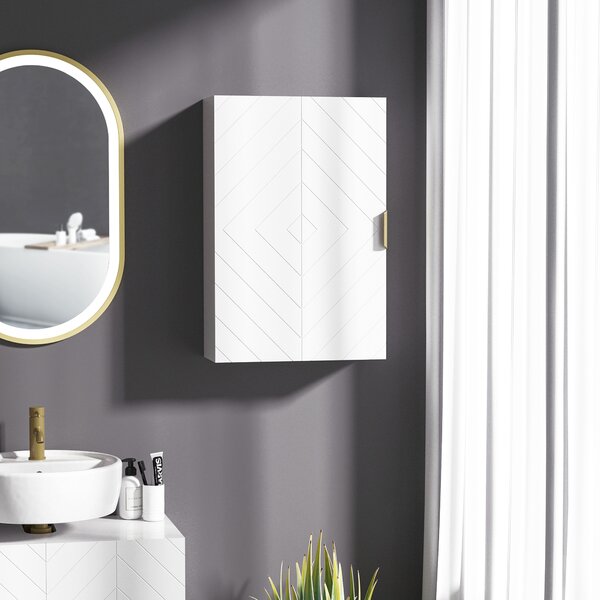 Kleankin Wall Mounted Bathroom Cabinet, Over Toilet Storage, Adjustable Shelves, for Hallway, Living Room, White Aosom UK