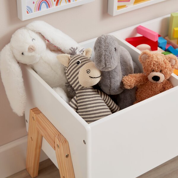 Kids Alma Toy Storage Table, White