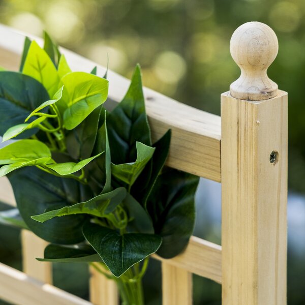 Outsunny Planter with Trellis for Climbing Vines, Wood Raised Beds for Flower, Indoor Outdoor, 58W x 21.5D x 15Hcm, Natural Aosom UK