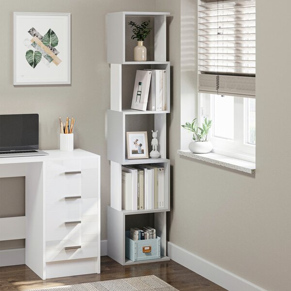HOMCOM Modern 5-Tier Bookshelf, Freestanding Bookcase Storage Shelving for Living Room Home Office Study, Light Grey Aosom UK
