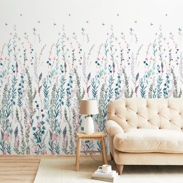 Whimsical Botanical Wall Mural