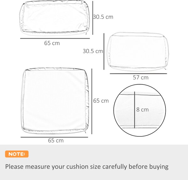 Outsunny Set of 14 Outdoor Cushion Covers - Red