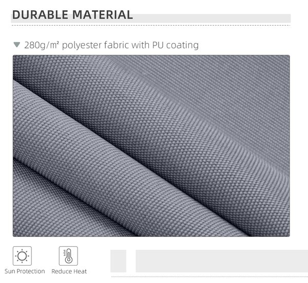 Outsunny Waterproof Garden Patio Manual Awning Canopy Sun Shade Shelter Retractable 4m x 3m-Grey Aosom UK