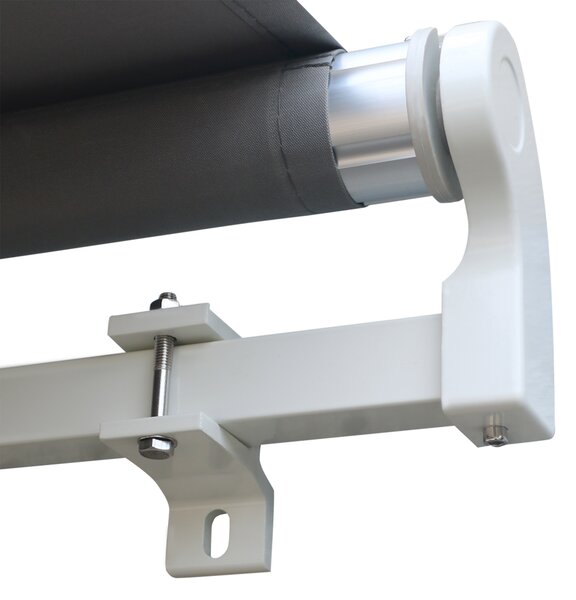 Outsunny Waterproof Garden Patio Manual Awning Canopy Sun Shade Shelter Retractable 4m x 3m-Grey Aosom UK