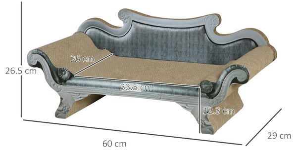 PawHut Cat Scratcher Lounge with Catnip, Curved Cardboard Scratching Bed, 60 x 29 x 26.5cm, Beige Aosom UK