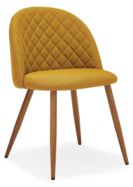 Astrid Dining Chair, Flatweave Fabric Yellow