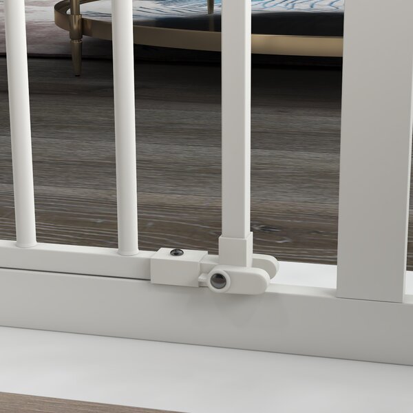 PawHut Flexible Pet Gate: Adjustable Metal Barrier for Dogs, 74-94cm Width, Secure Fit, White Aosom UK