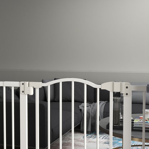PawHut Adjustable Pet Safety Gate: No-Drill Installation, Auto-Close Feature for Doorways, Crisp White, 74-94cm Aosom UK