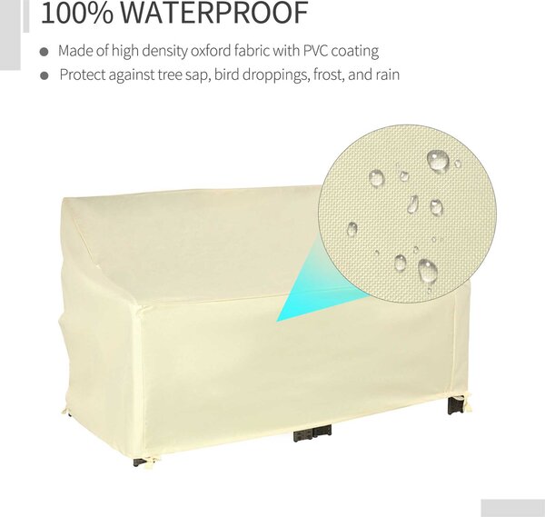 Outsunny Outdoor Furniture Cover 2 Seater Loveseat Protection Tough PVC Lining Wind Rain Dust UV Waterproof, 140x84x94cm Aosom UK