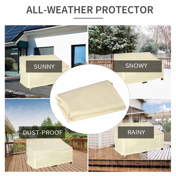 Outsunny Outdoor Furniture Cover 2 Seater Loveseat Protection Tough PVC Lining Wind Rain Dust UV Waterproof, 140x84x94cm Aosom UK