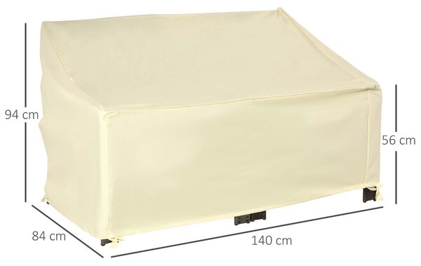 Outsunny Outdoor Furniture Cover 2 Seater Loveseat Protection Tough PVC Lining Wind Rain Dust UV Waterproof, 140x84x94cm Aosom UK