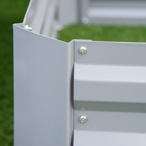 Outsunny Set of 2 Raised Garden Bed, Elevated Planter Box with Galvanized Steel Frame for Growing Flowers, Herbs, 1m x 1m x 0.3m Aosom UK