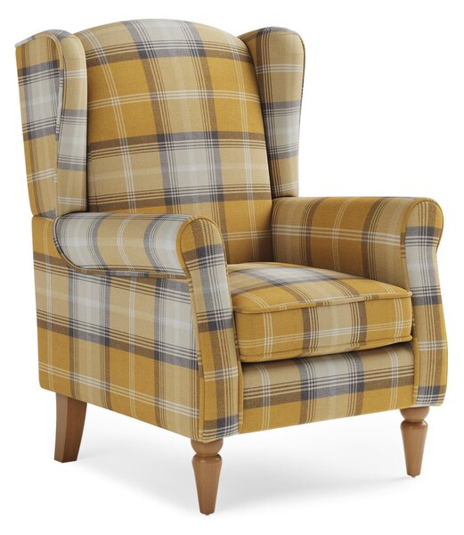 Oswald Check Wingback Armchair