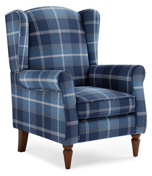 Oswald Check Wingback Armchair