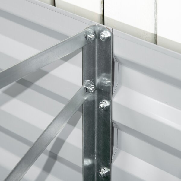 Outsunny Raised Beds for Garden, Galvanised Steel Outdoor Planters with Multi-reinforced Rods, 180 x 90 x 59 cm, Grey Aosom UK