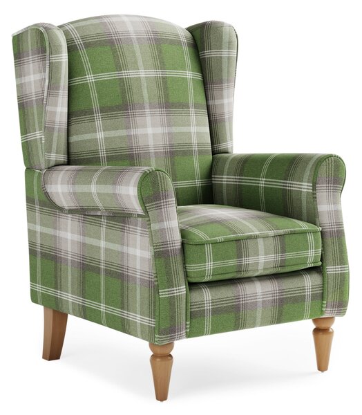 Oswald Check Wingback Armchair