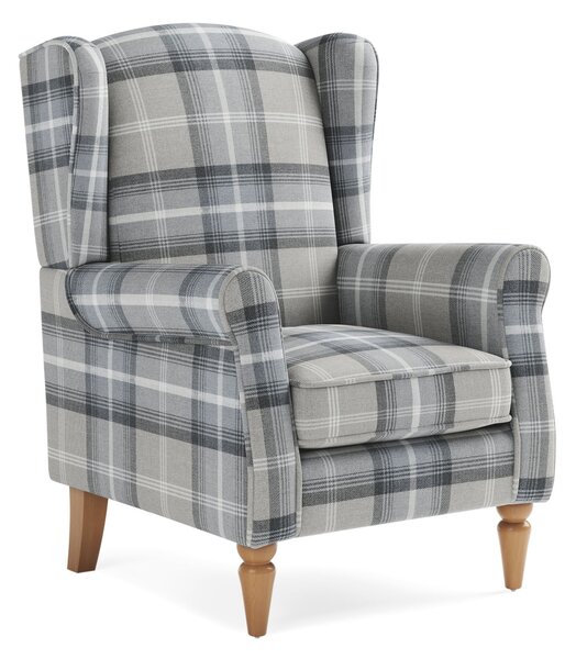 Oswald Check Wingback Armchair