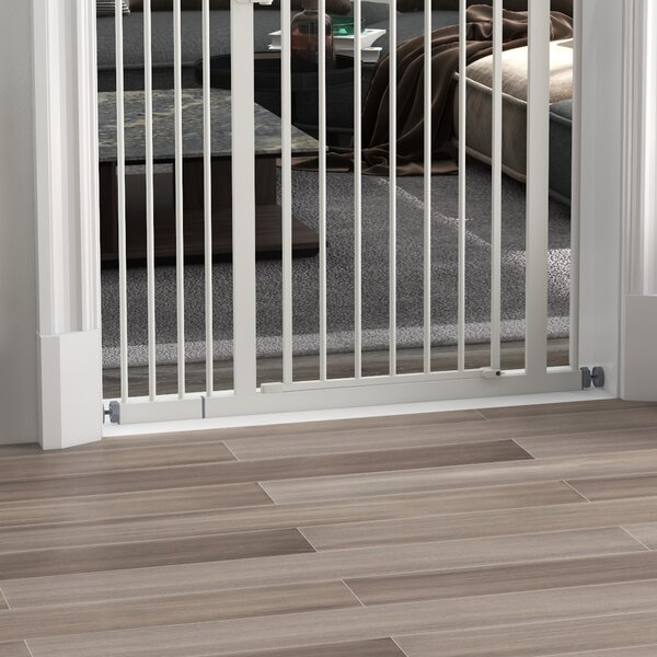 PawHut Adjustable Safety Pet Gate, Metal, Auto-Close Feature, Pressure Mount, 74-94cm, White Aosom UK