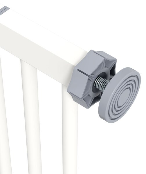 PawHut Metal 74-87cm Wide Adjustable Dog Gate White Aosom UK