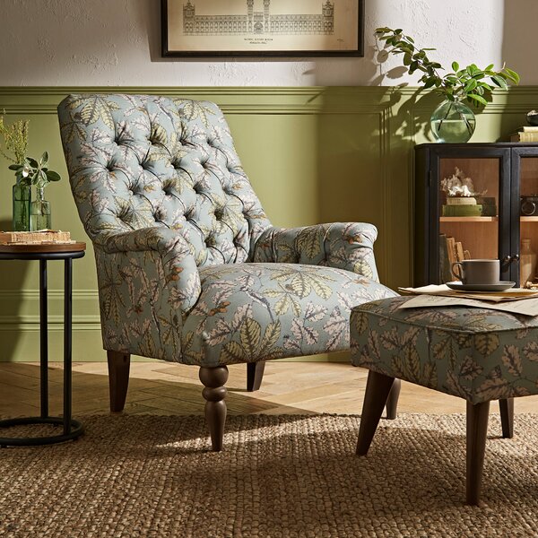 Bibury Arboretum Print Button Back Chair