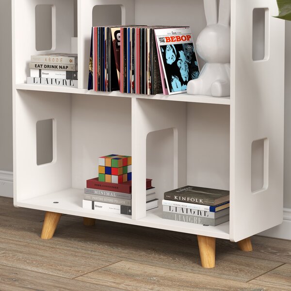 ZONEKIZ 3-Tier Children's Toy Storage Unit with 6 Bins, Freestanding Organiser Shelf for Playroom, White Aosom UK