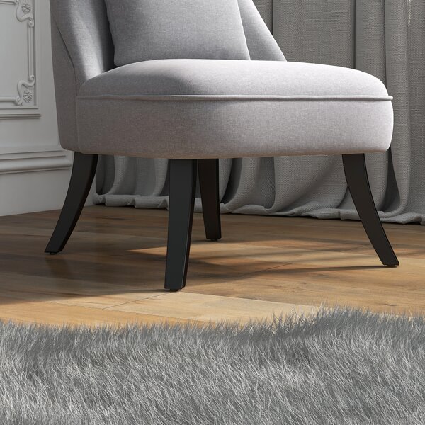 HOMCOM Fabric Single Sofa Dining Chair Tub Chair Upholstered W/ Pillow Solid Wood Leg Home Living Room Furniture Set of 2 Grey Aosom UK