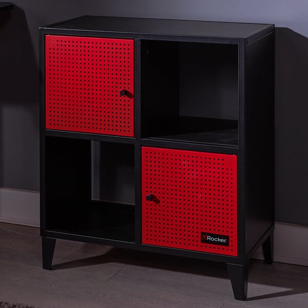 X Rocker MESH TEK Square Shelf Cabinet with 4 Cube Storage