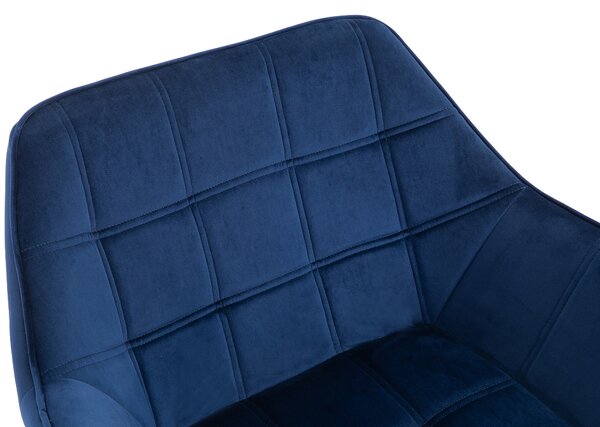 HOMCOM Armchair Accent Chair Wide Arms Slanted Back Padding Iron Frame Wooden Legs Home Bedroom Furniture Seating Set of 2 Blue Aosom UK