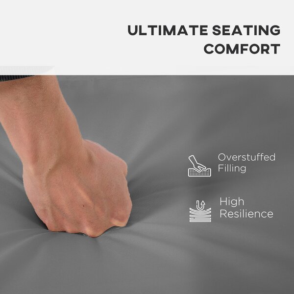 Outsunny Garden Seat Cushion Pads for Rattan Chairs, 3 Piece Patio Furniture Cushions, Dark Grey Aosom UK
