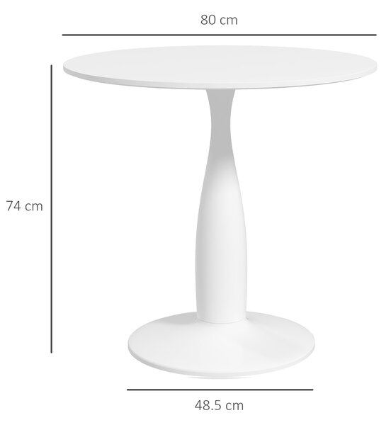 HOMCOM Round Dining Table, Modern Dining Room Table with Steel Base, Non-slip Foot Pad, Space Saving Small Dining Table