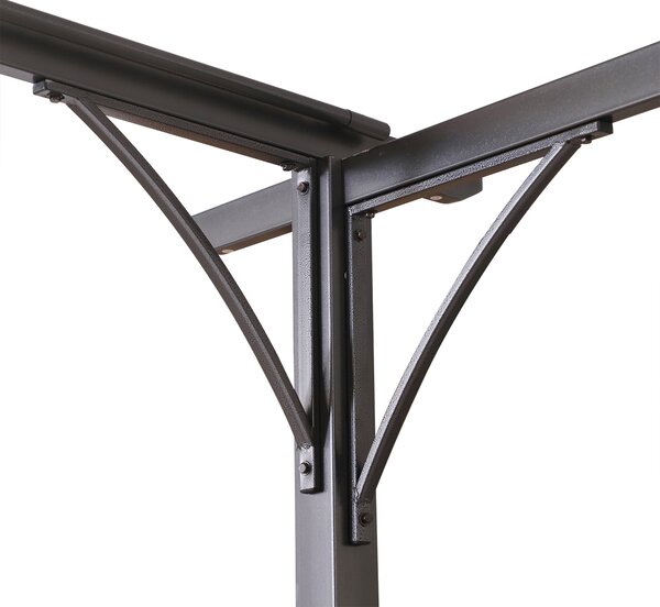 Outsunny 3.5M X 3.5M Metal Pergola Gazebo Awning Retractable Canopy Outdoor Garden Sun Shade Shelter Marquee Party BBQ, Beige