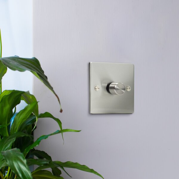 1 Gang 250W 1 Way Stainless Steel Dimmer Light Switch