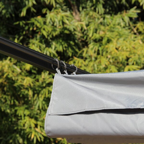 Outsunny 3.5m Sliding Metal Garden Pergola, Retractable Sun Shade Canopy Shelter for Outdoor Patio, BBQ & Parties, Grey Aosom UK