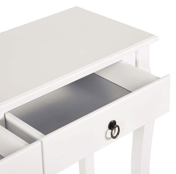 HOMCOM Modern Console Table, Sofa Side Desk with Storage Shelves & Drawers, for Living Room Entryway, Ivory White Aosom UK