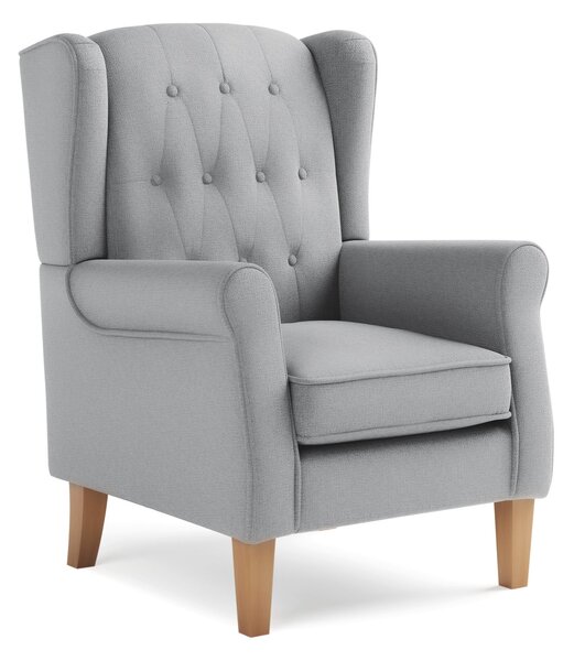 Oswald Button Back Faux Wool Wingback Armchair