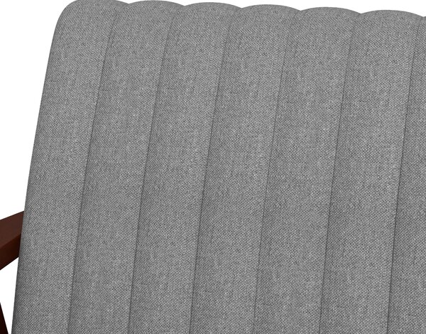 HOMCOM Modern Armchair, Anti-Cat-Scratch Fabric Accent Chair, Upholstered Living Room Chair with Wood Legs Tufting Pattern for Bedroom, Grey Aosom UK