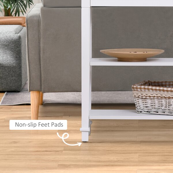 HOMCOM Console Table Hallway Side Desk One Drawer 2 Shelves Worktop Handle Retro Elegant Style Home Display Storage for Bedroom Livingroom Aosom UK