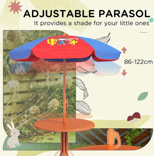 Outsunny Cowboy Campout: Children's Picnic Set with Foldable Seats, Adjustable Parasol, Durable Outdoor Delight Aosom UK