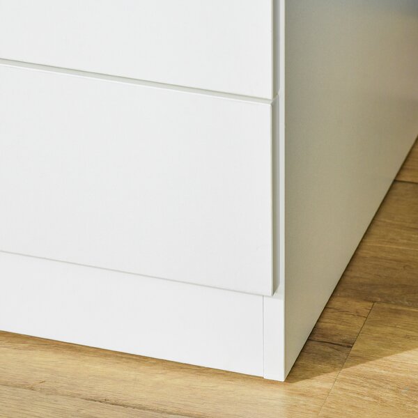 HOMCOM Vertical Storage Cabinet, 4-Drawer Chest with Metal Rails, Anti-Tip, for Playroom, Nursery, Hallway Aosom UK