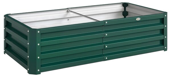 Outsunny Raised Beds for Garden, Galvanized Outdoor Planters, for Herbs and Vegetables, Use for Patio, Backyard, Balcony, Green Aosom UK