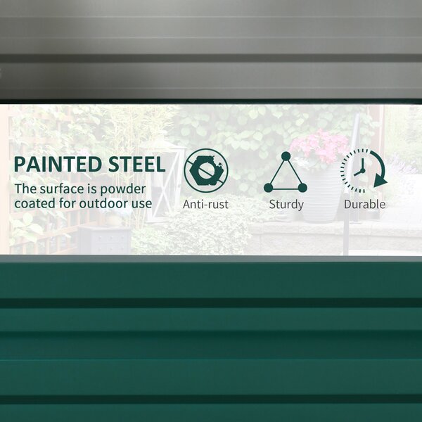 Outsunny Raised Beds for Garden, Galvanized Outdoor Planters, for Herbs and Vegetables, Use for Patio, Backyard, Balcony, Green Aosom UK